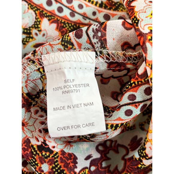 Fig & Flower Blouse-Size L-Multi-Floral Pattern-Boho-Gypsy - Picture 7 of 8